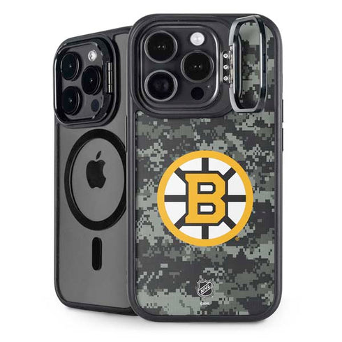 NHL Boston Bruins Camo iPhone 15 Pro Kickstand Case
